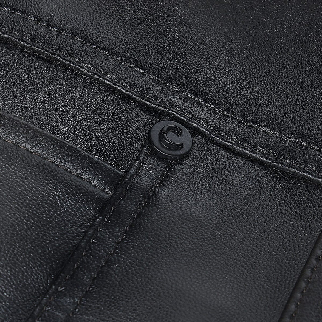 H387BOB - Cuadra Chocolate Casual Fashion Lambskin Jacket for Men