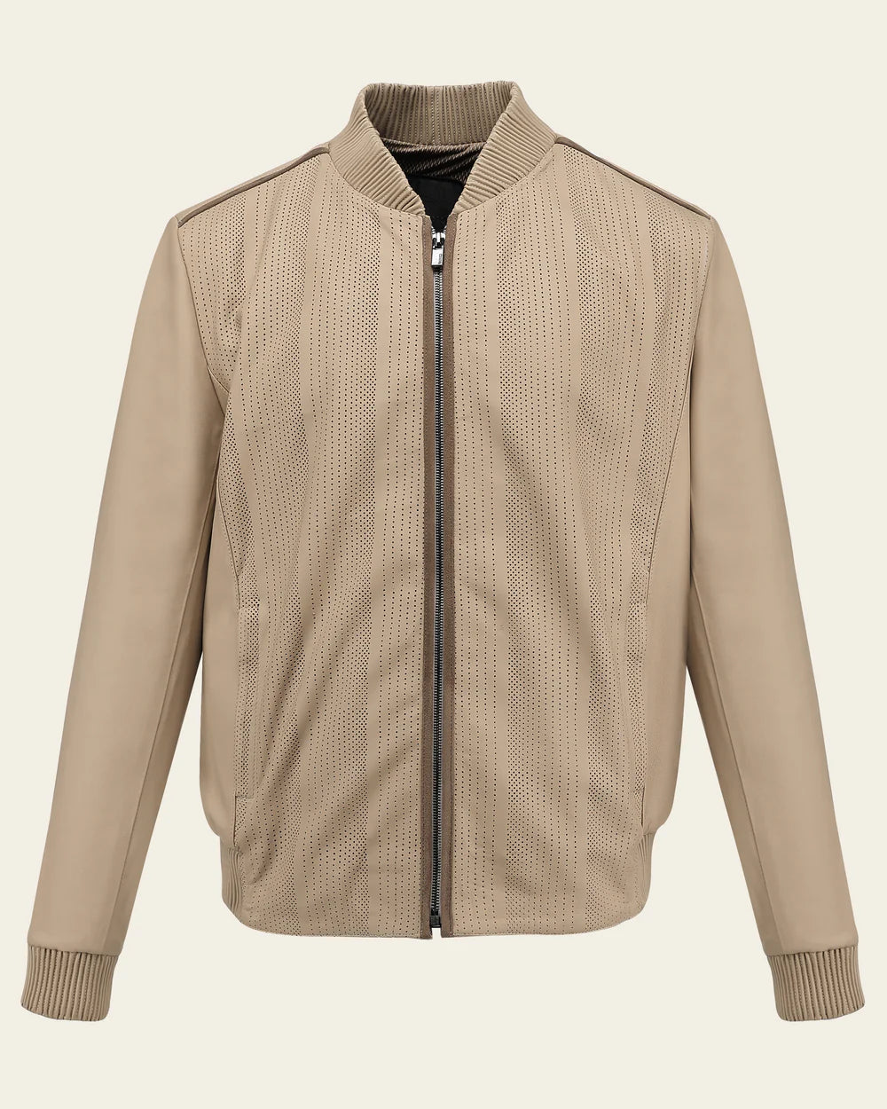 H406BOB - Cuadra beige casual fashion lambskin jacket for men