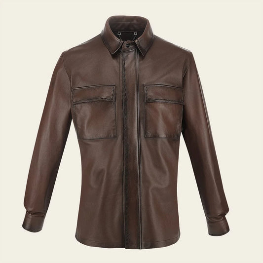 H408BOB - Cuadra brown casual fashion lambskin jacket for men