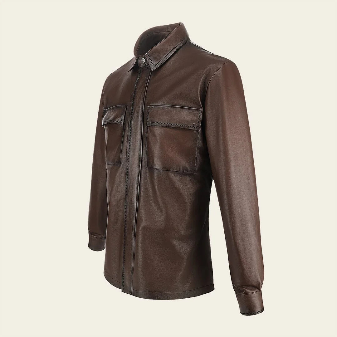 H408BOB - Cuadra brown casual fashion lambskin jacket for men