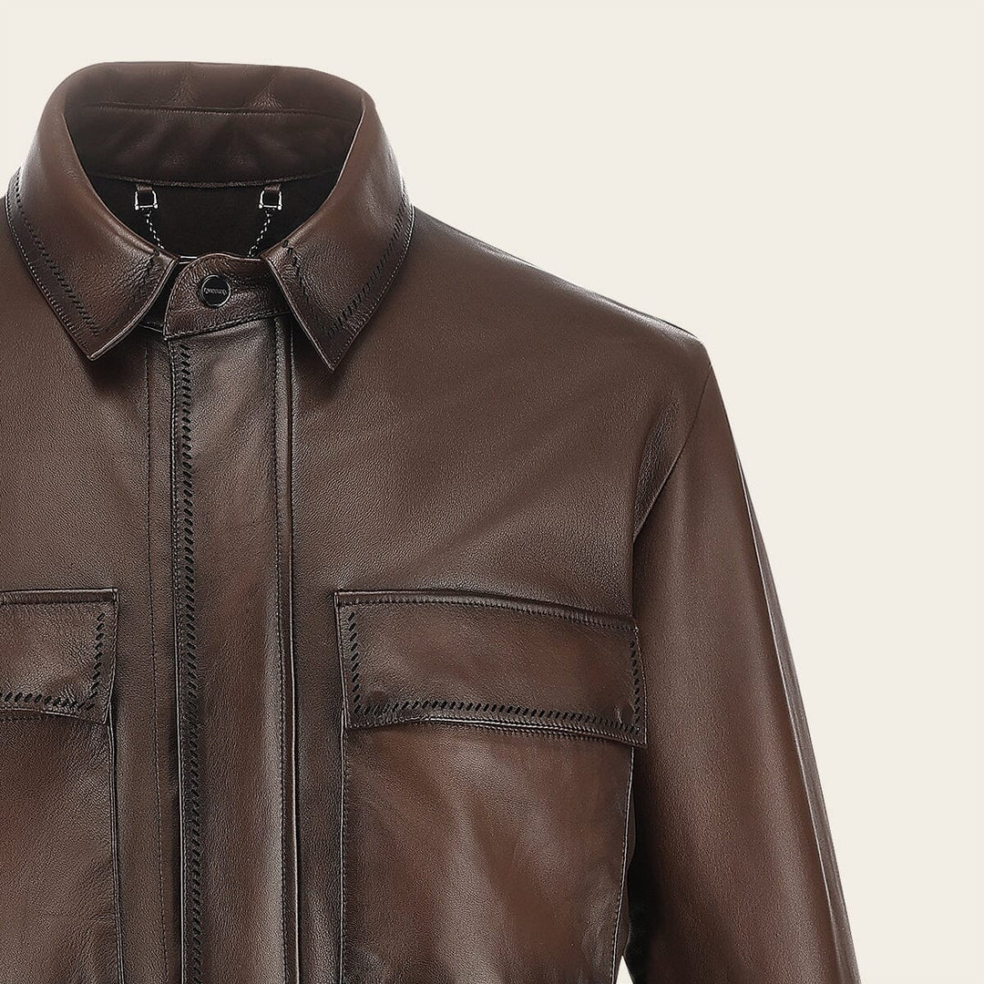 H408BOB - Cuadra Brown Casual Fashion Lambskin Jacket for Men