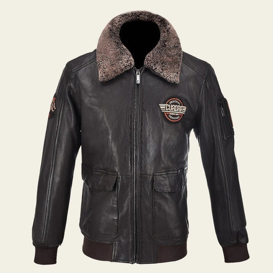 HCHI009 - Cuadra brown dress casual fashion aviator leather jacket for men