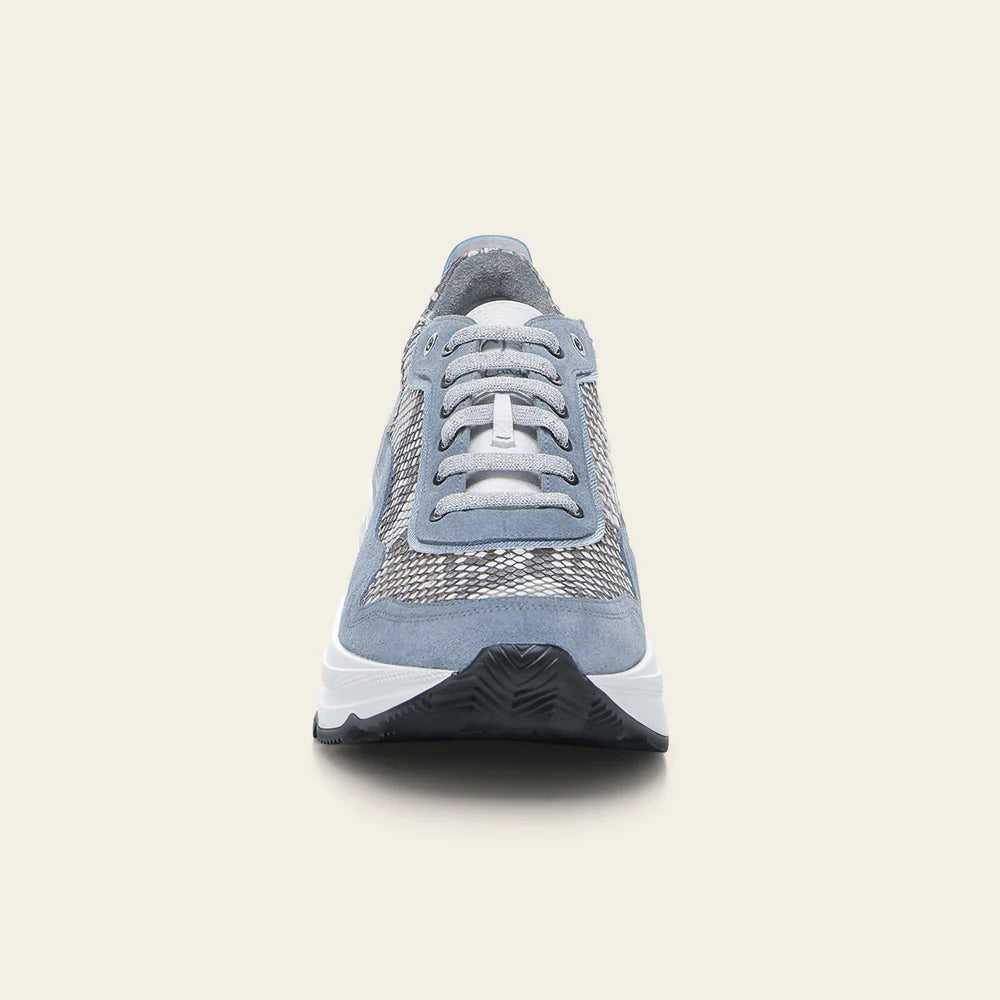 I04PBTC - Cuadra Blue Python Sneakers for Women