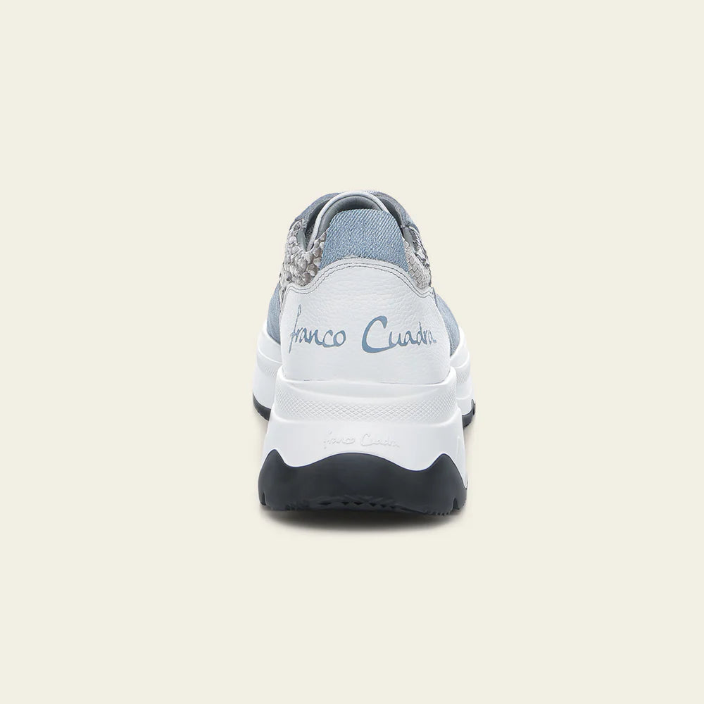 I04PBTC - Cuadra Blue Python Sneakers for Women