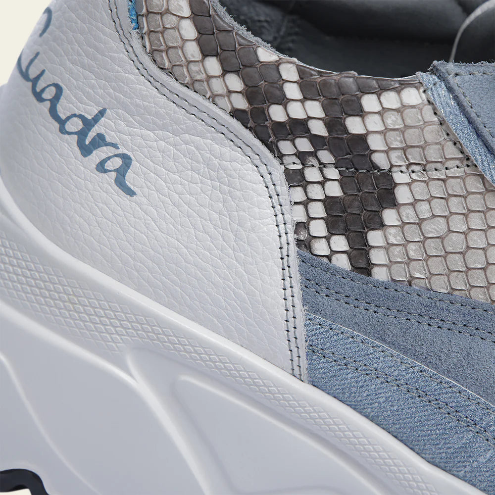I04PBTC - Cuadra Blue Python Sneakers for Women