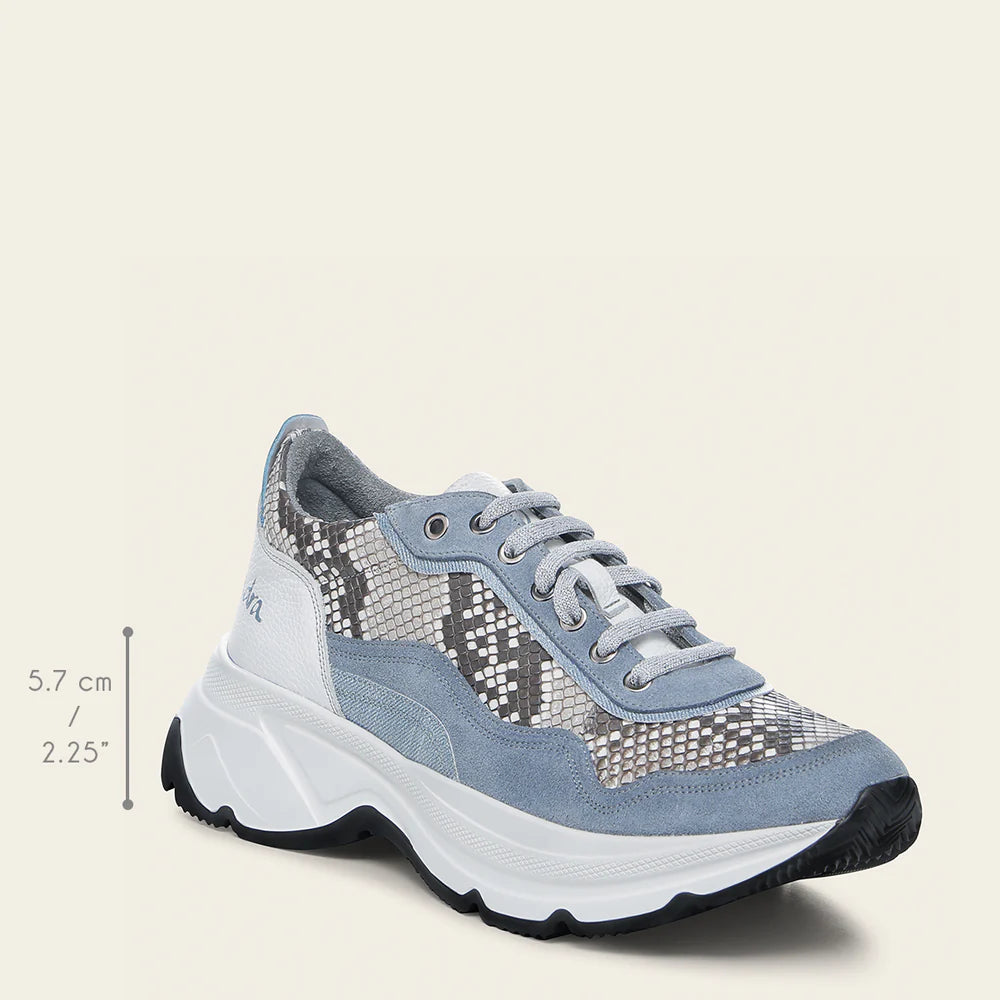 I04PBTC - Cuadra Blue Python Sneakers for Women