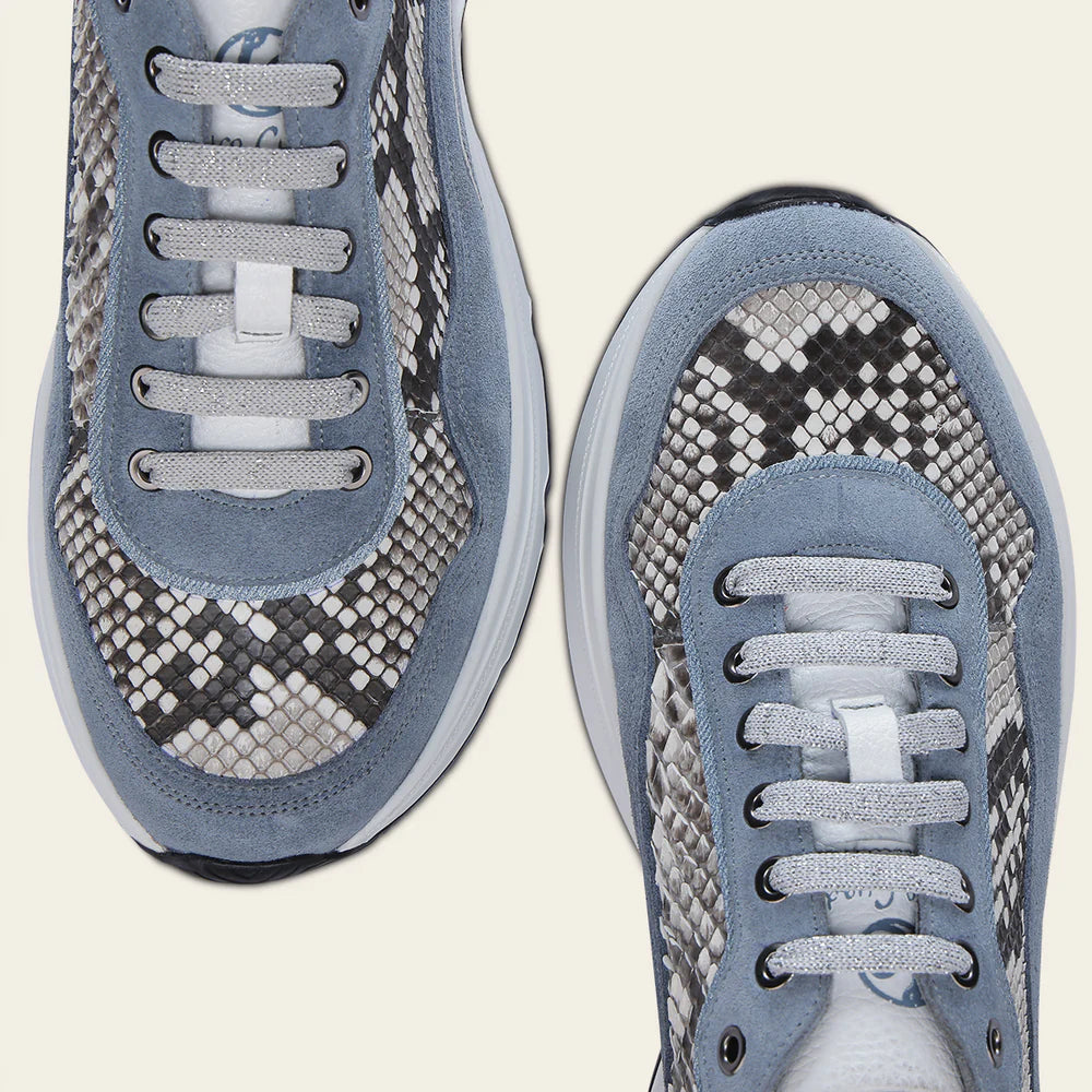 I04PBTC - Cuadra Blue Python Sneakers for Women