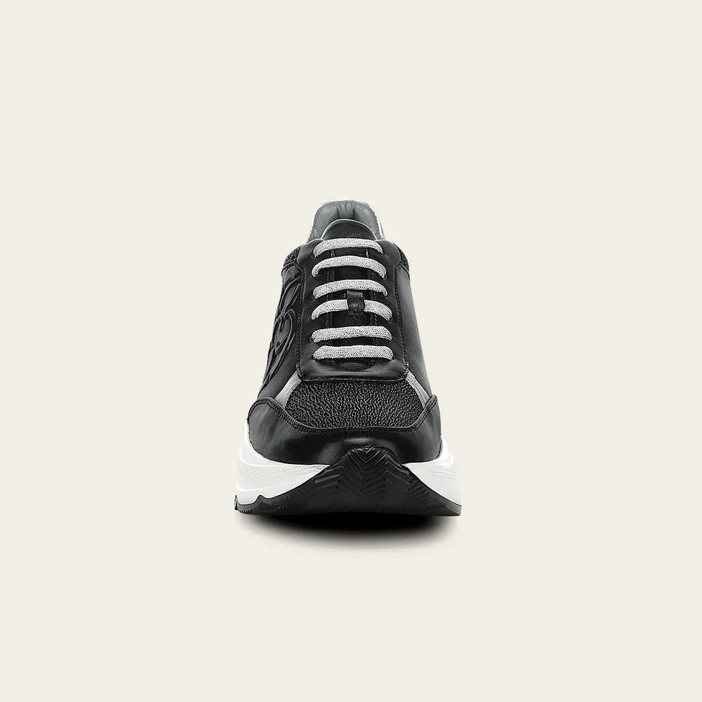 I13MTTM - Franco Cuadra black stingray leather chunky sneakers for women