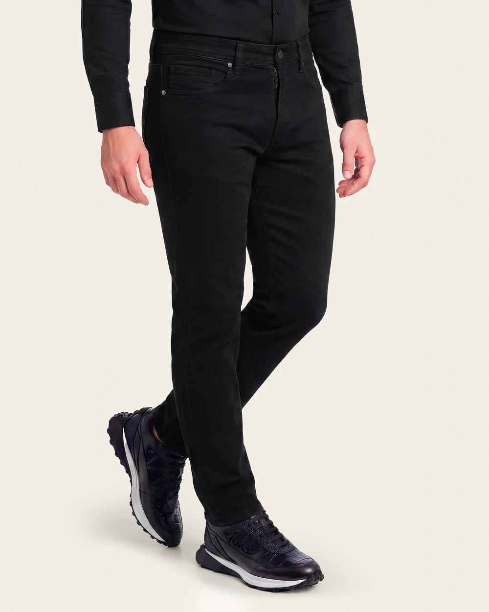 J00LP27 - Cuadra denim black ultimate comfort jeans for men