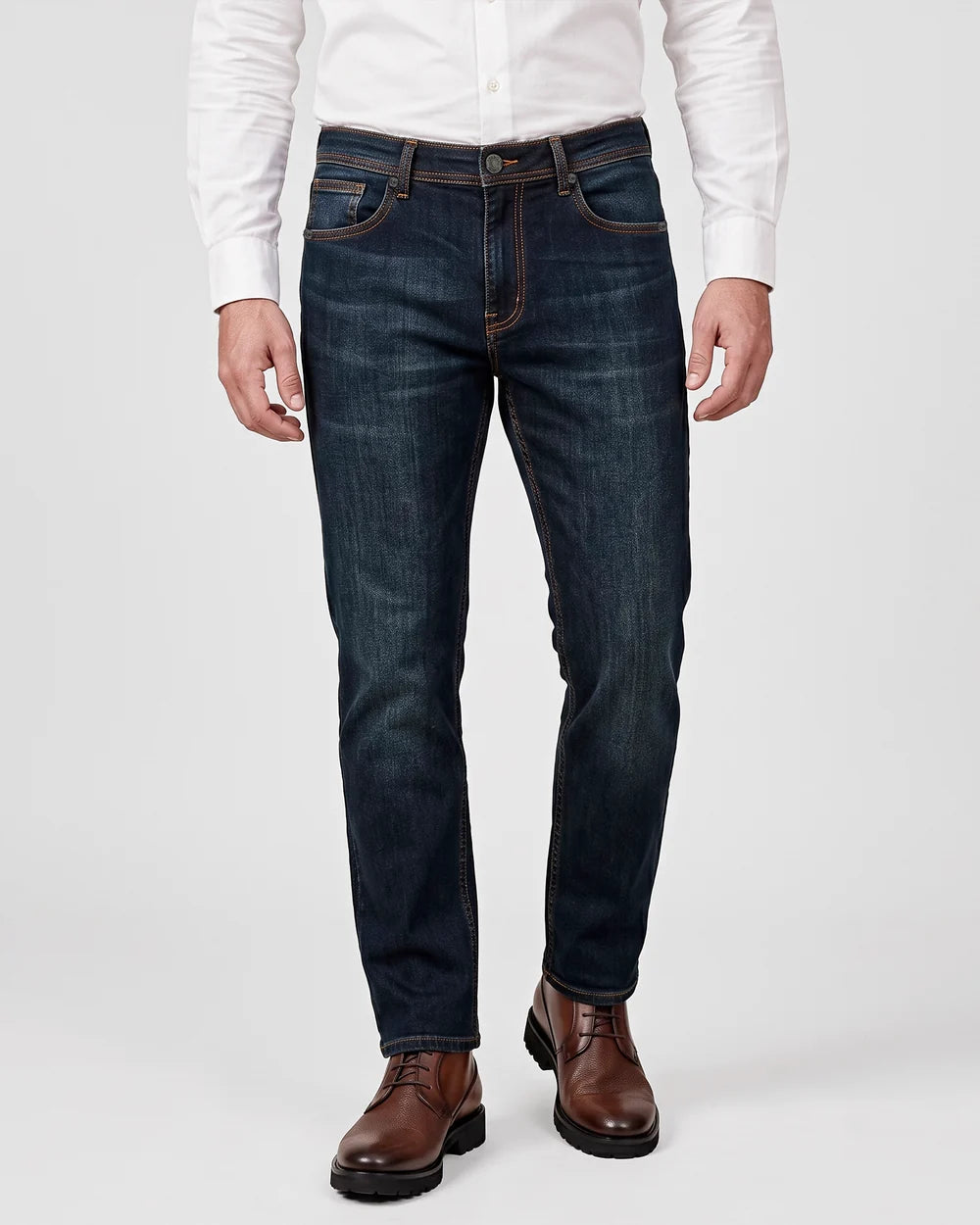J230084 - Cuadra Men's Dark Navy Rinse Straight Leg Jeans
