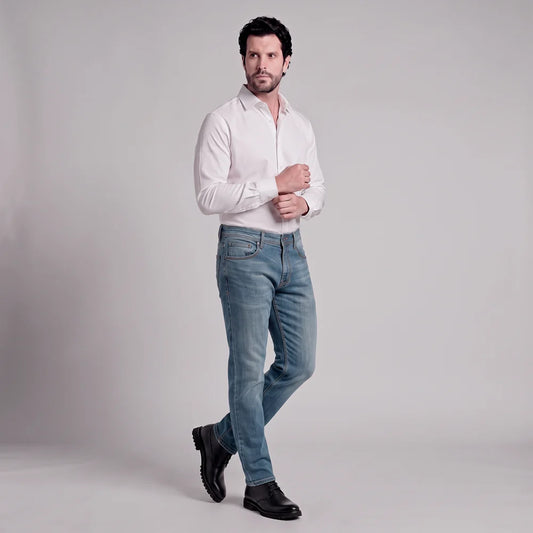 J300815 - Cuadra Men's Medium Indigo Vintage Wash Jeans