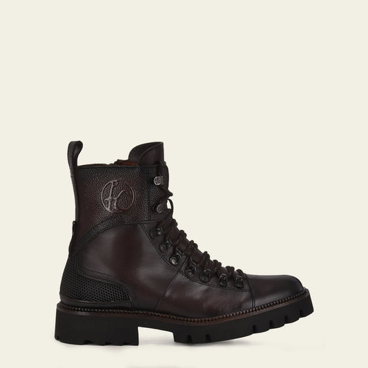 J31TSNI - Franco Cuadra Chocolate Casual Cowboy Leather Zip Ankle