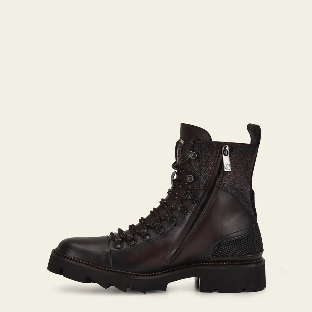 J31TSNI - Franco Cuadra Chocolate Casual Cowboy Leather Zip Ankle