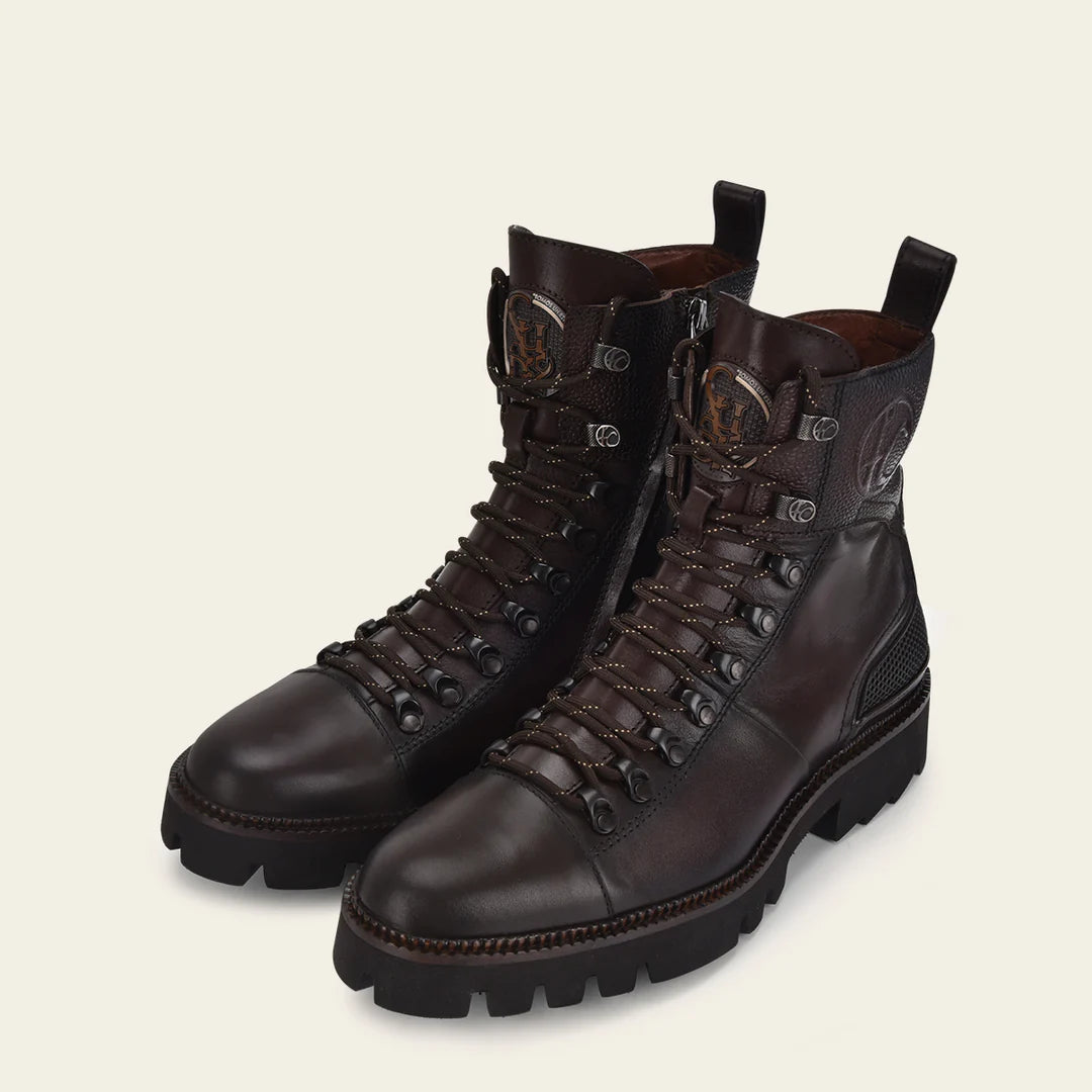 J31TSNI - Franco Cuadra Chocolate Casual Cowboy Leather Zip Ankle