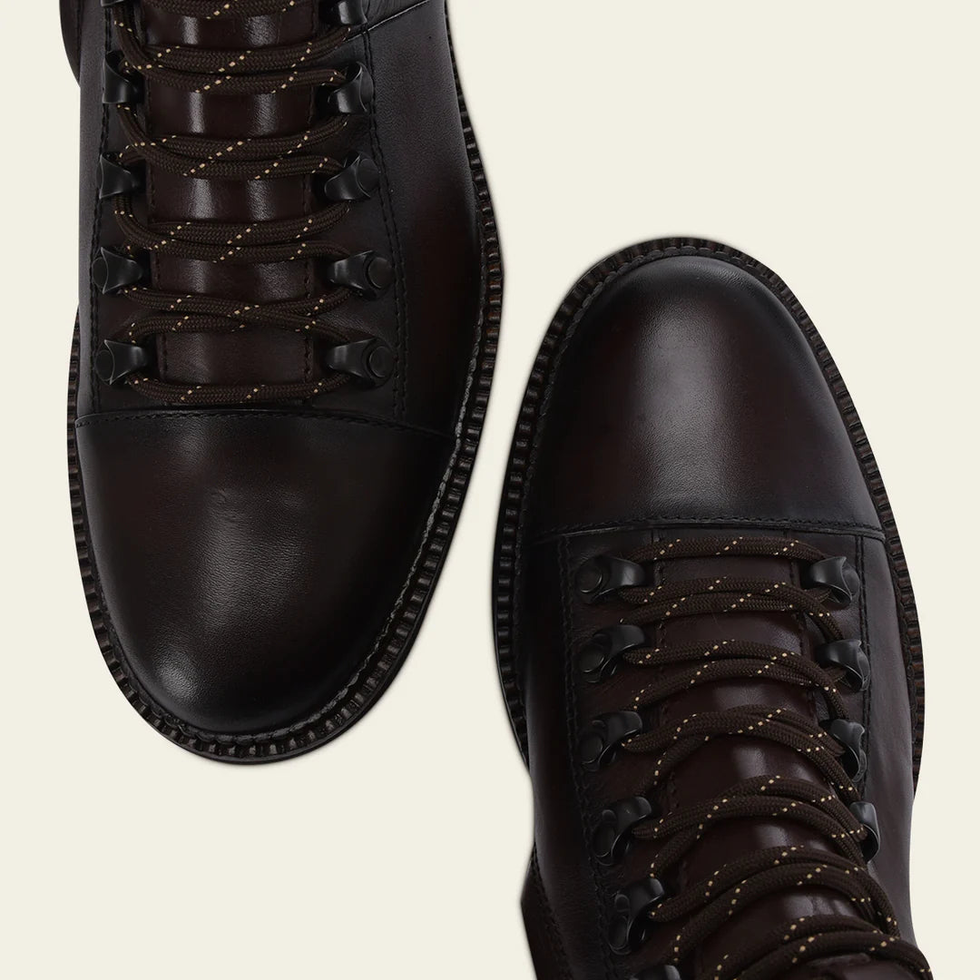 J31TSNI - Franco Cuadra Chocolate Casual Cowboy Leather Zip Ankle