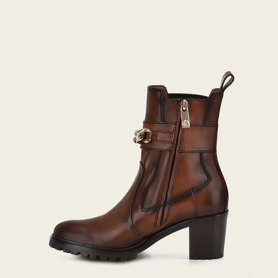 K41VFTV - Cuadra honey deer leather ankle boots for women