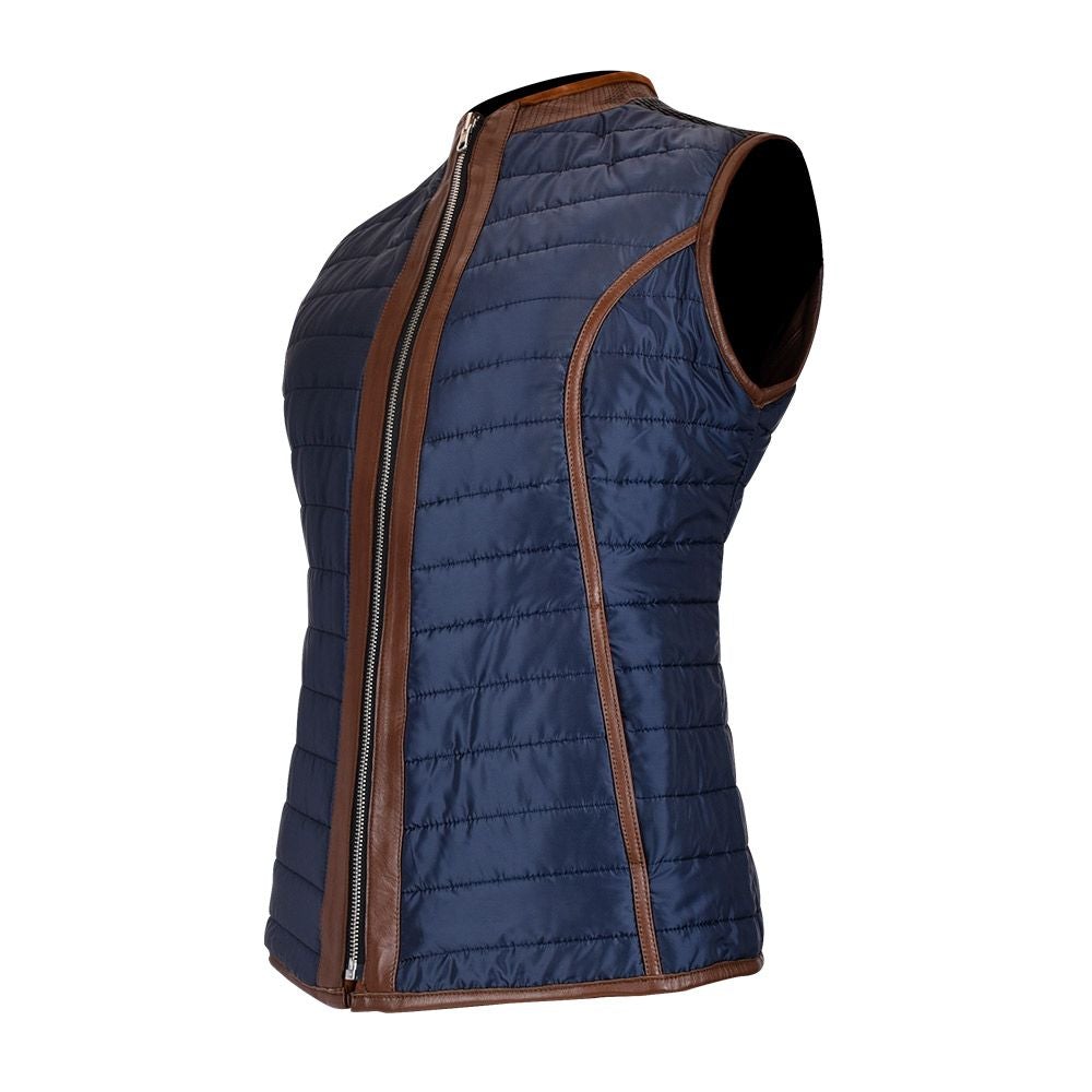 M253COB - Cuadra brown western fashion soft lambskin reversible vest for women-Kuet.us