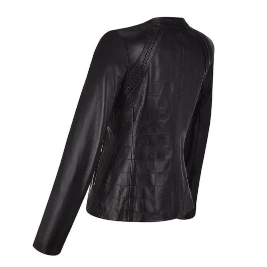 M275BOB - Cuadra black western fashion lambskin leather jacket for women-Kuet.us