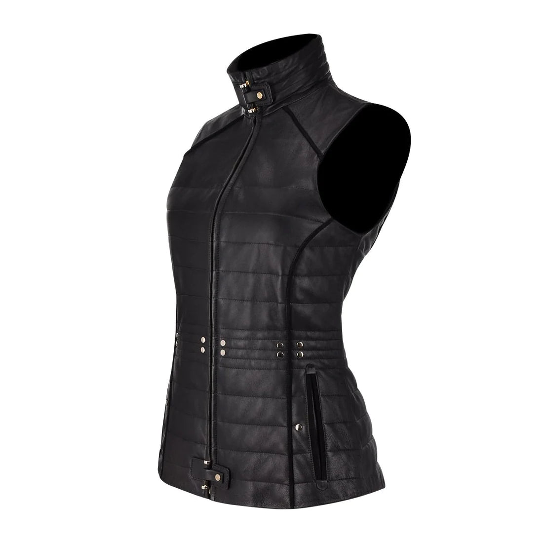 M276BOA - Cuadra black western soft lambskin vest for women