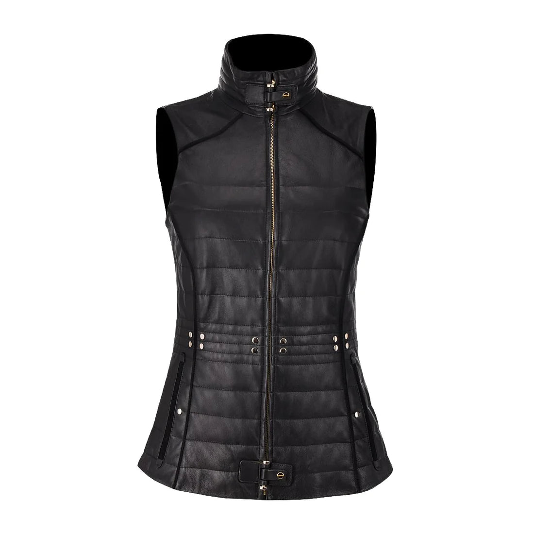 M276BOA - Cuadra black western soft lambskin vest for women