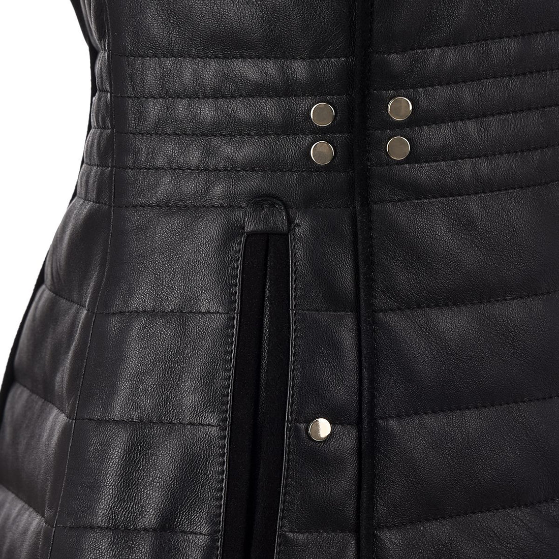 M276BOA - Cuadra black western soft lambskin vest for women