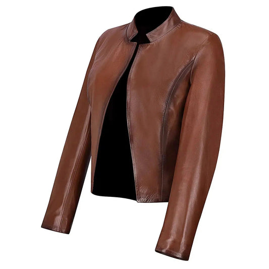 M280COC - Cuadra brown dress casual fashion leather jacket for women-Kuet.us - Cuadra Boots - Western Cowboy, Casual Fashion and Dress Boots
