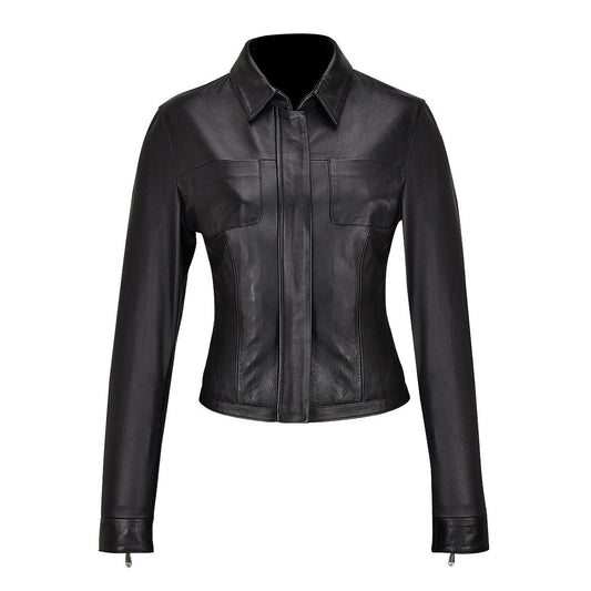 M294BOB - Cuadra black dress casual fashion sheepskin leather jacket for women-Kuet.us - Cuadra Boots - Western Cowboy, Casual Fashion and Dress Boots