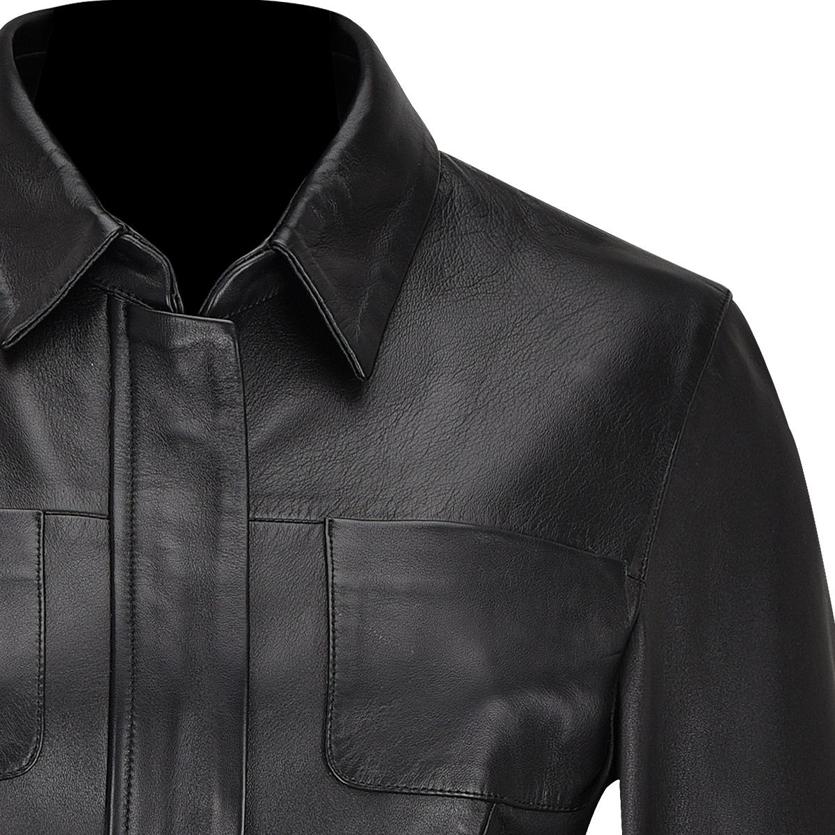 M294BOB - Cuadra black dress casual fashion sheepskin leather jacket for women-Kuet.us