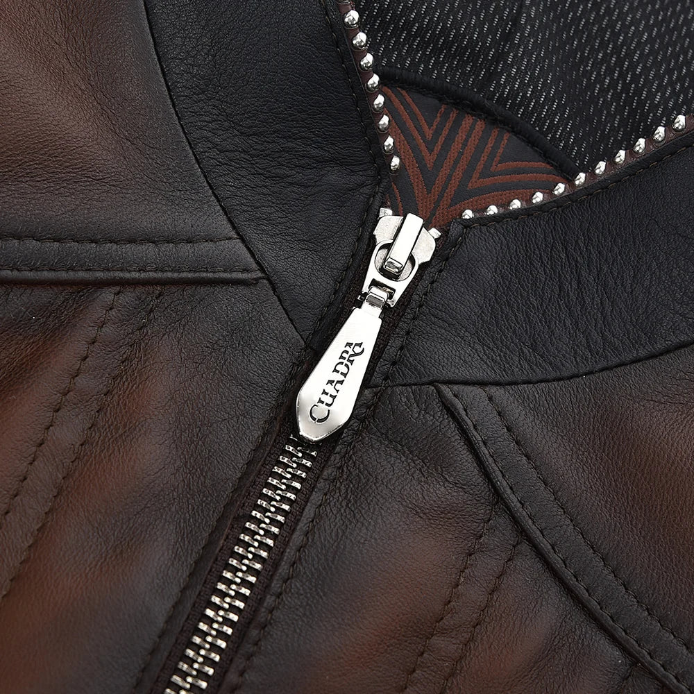 M321COB - Cuadra Brown Black Western Fashion Leather Vest for Women