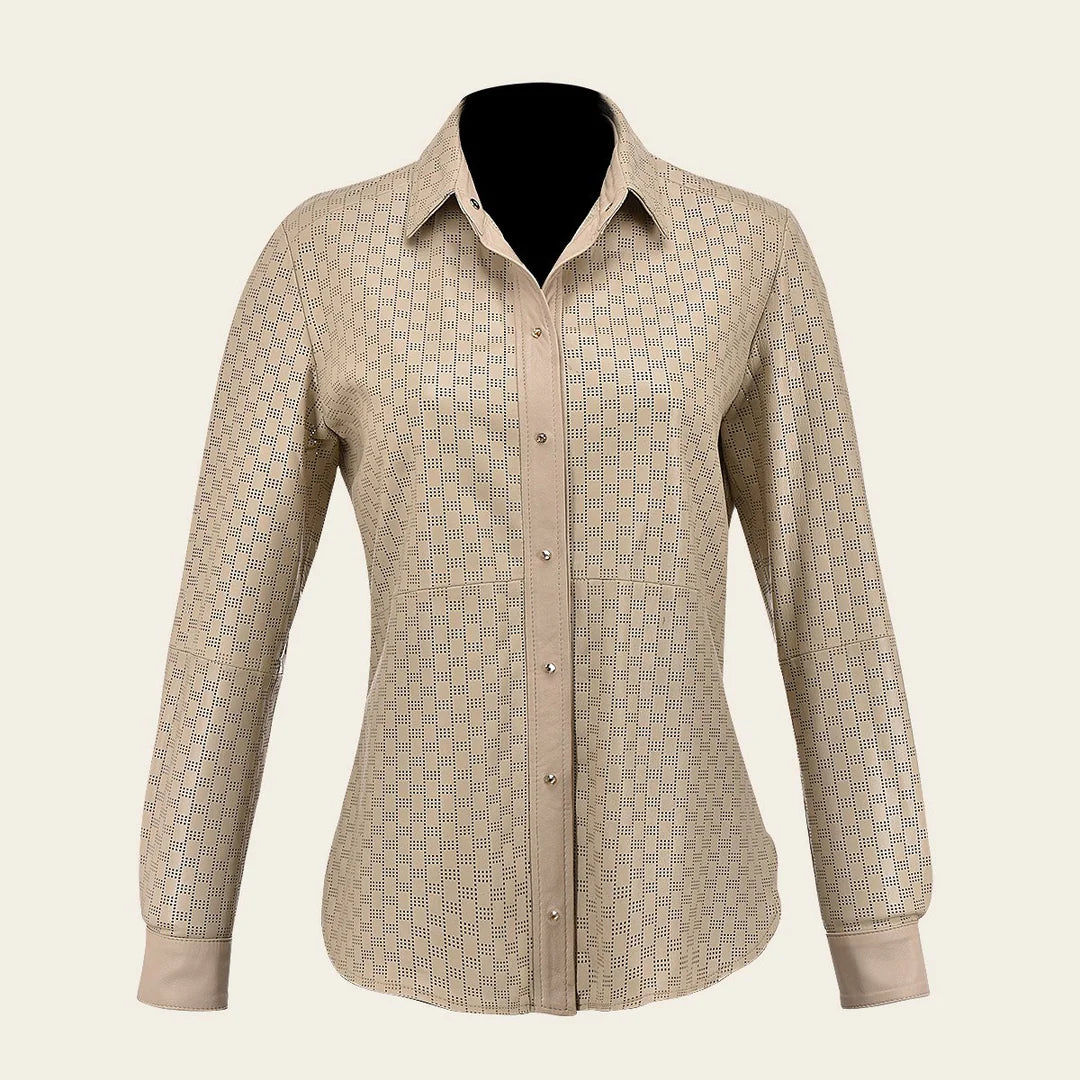 M324COC - Cuadra ivory western lambskin camisole for women