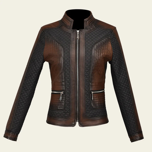 M329COC - Cuadra Chocolate Western Fashion Lambskin Leather Jacket
