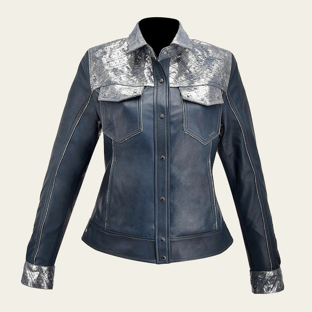 M331BOB - Cuadra Blue quilted lambskin vest for women