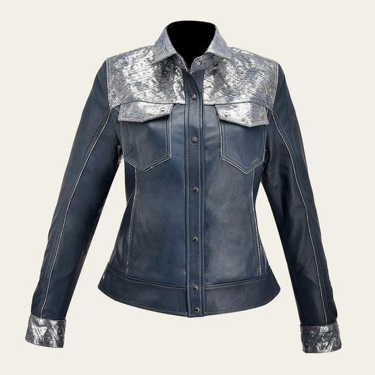 M331BOB - Cuadra Blue quilted lambskin vest for women
