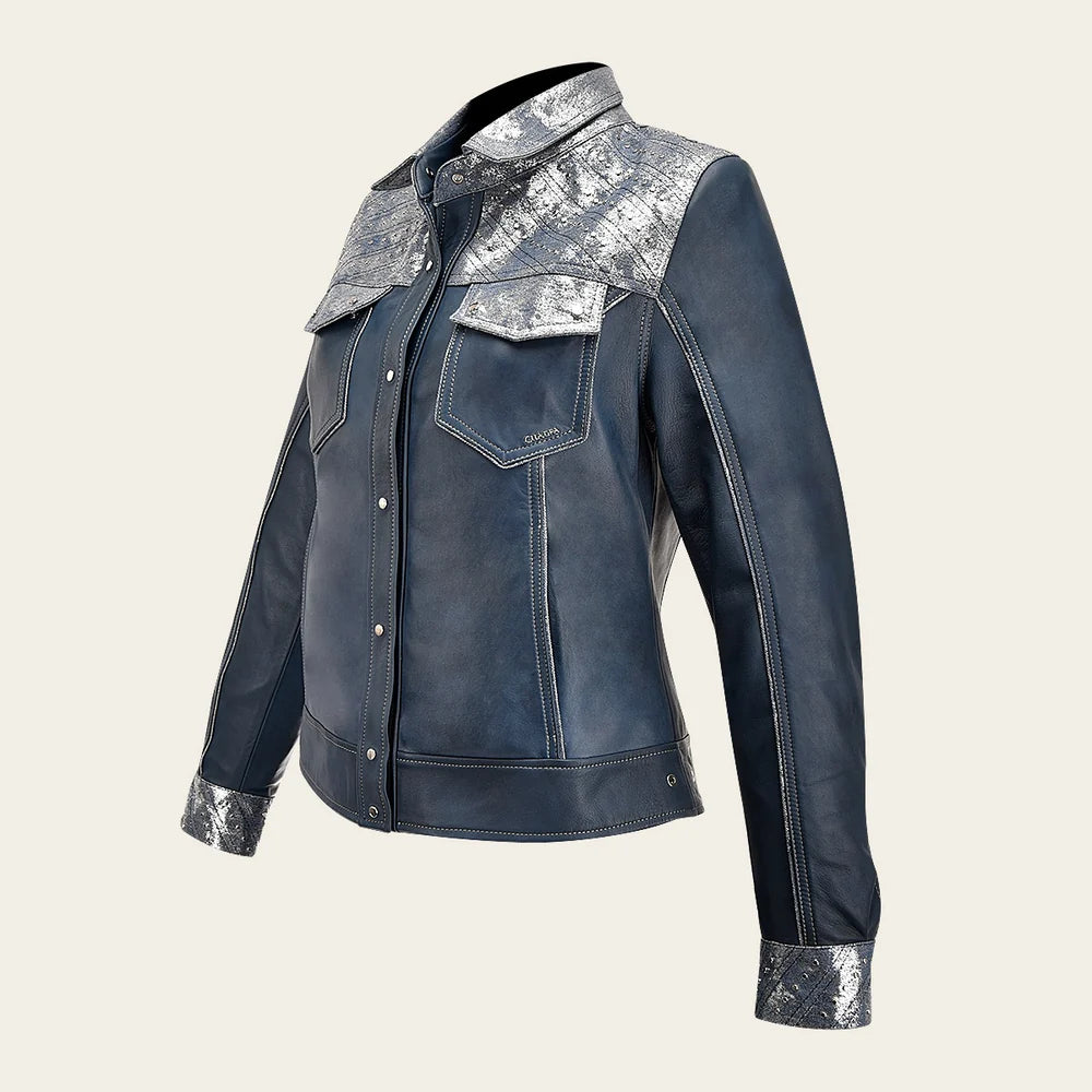 M331BOB - Cuadra Blue quilted lambskin vest for women