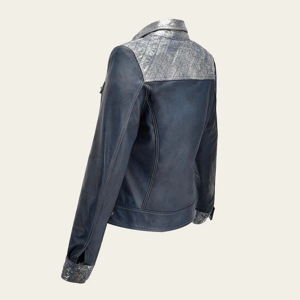 M331BOB - Cuadra Blue quilted lambskin vest for women