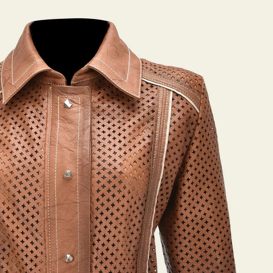 M335BOB - Cuadra honey western lambskin camisole for women