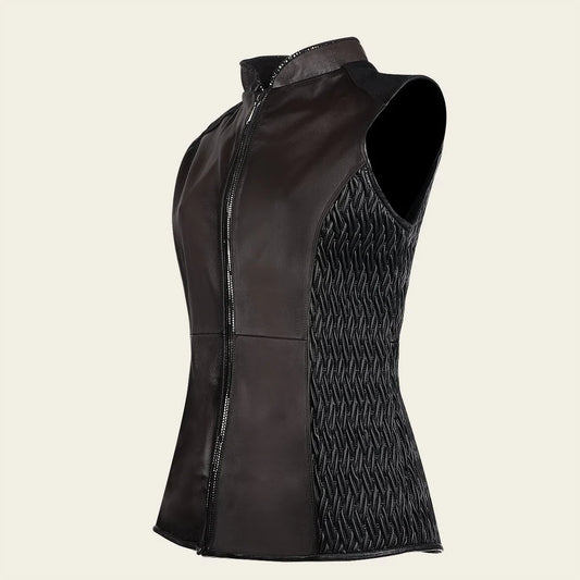 M340BOA - Cuadra chocolate western fashion lambskin leather jacket for women