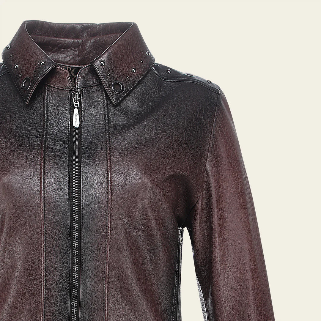 M358BOB - Cuadra chocolate western fashion lambskin leather jacket for women