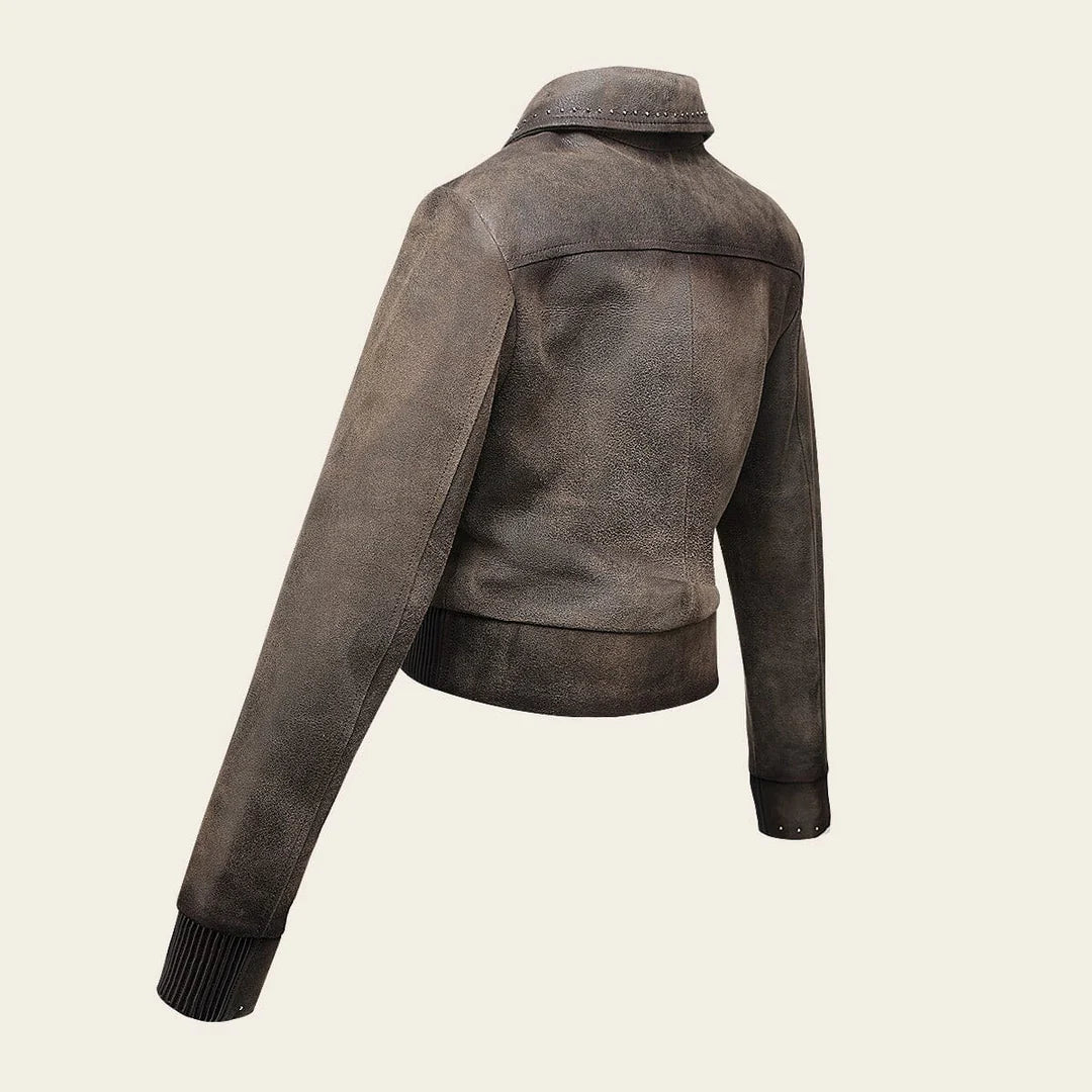 M363BOB - Cuadra brown dress casual fashion leather jacket for women