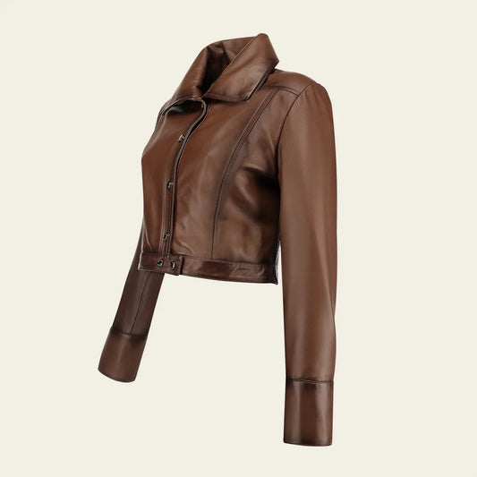 M369BOB - Cuadra honey dress casual fashion leather jacket for women