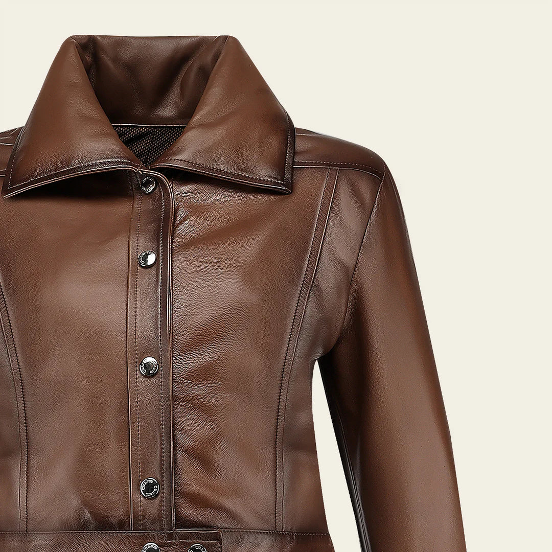 M369BOB - Cuadra honey dress leather jacket for women