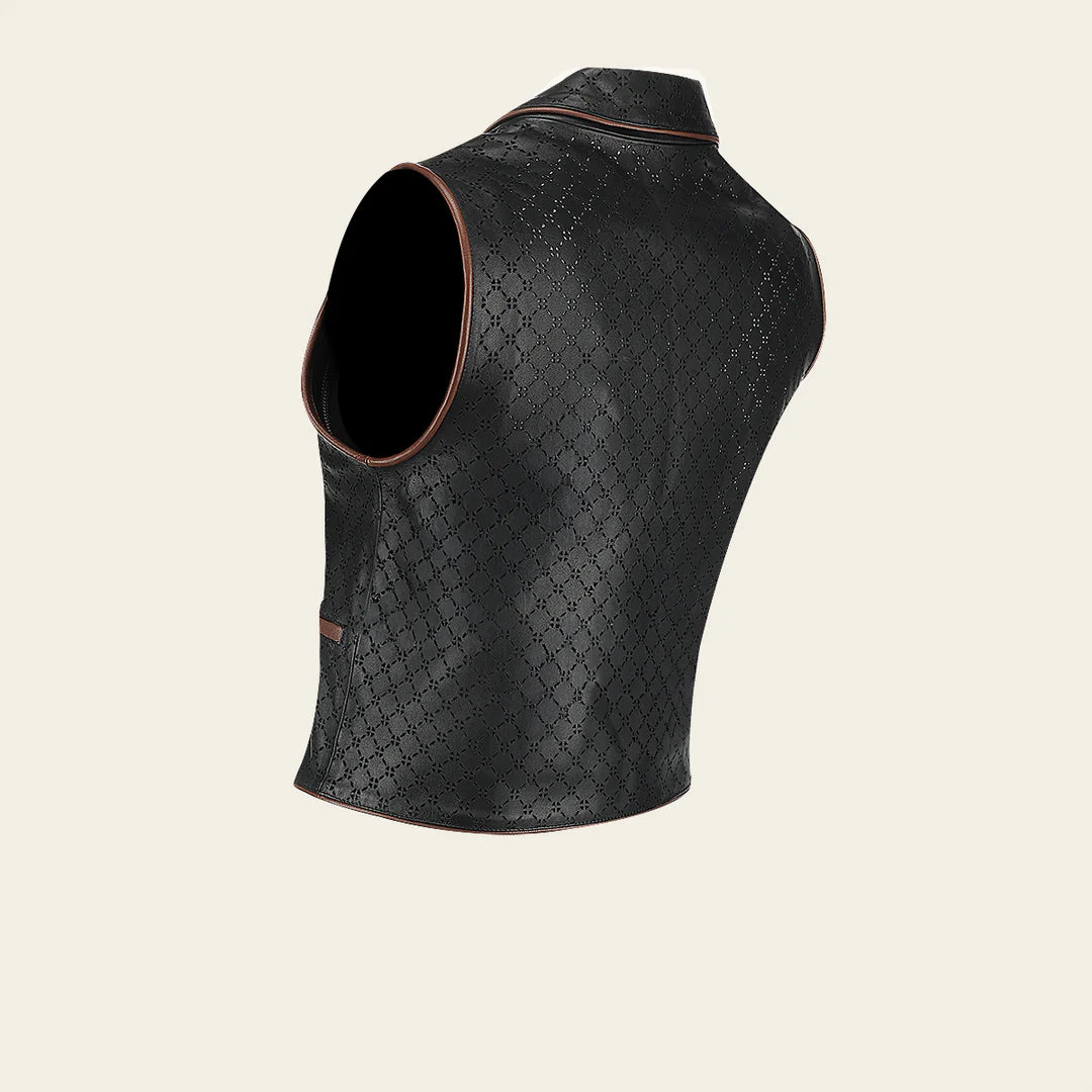 M371BOC - Cuadra black western fashion leather vest for women