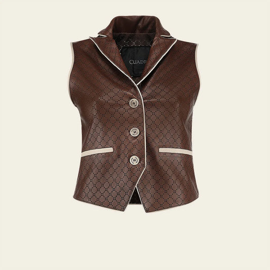 M371COC - Cuadra honey dress casual fashion leather jacket for women