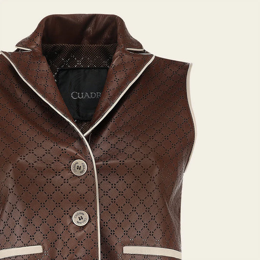 M371COC - Cuadra honey dress casual fashion leather jacket for women