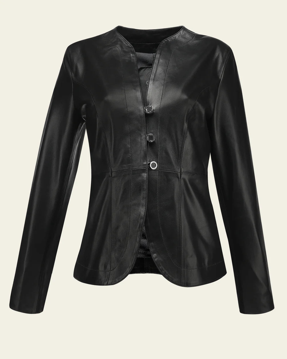 M376BOB - Cuadra black dress leather jacket for women