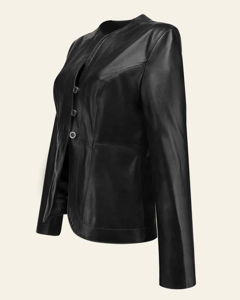 M376BOB - Cuadra black dress leather jacket for women