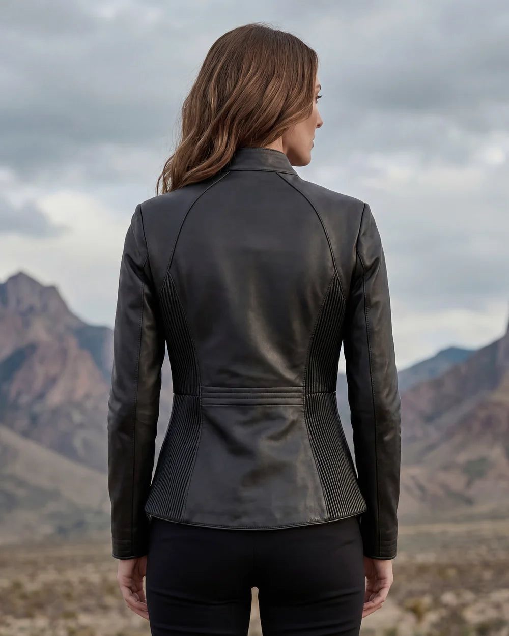 M386BOB - Cuadra Black Quilted Ovine Leather Moto Jacket for Women