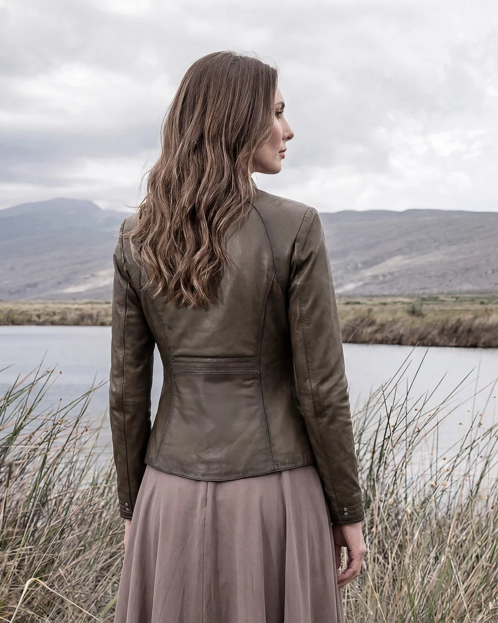 M386BOB - Cuadra Honey Quilted Ovine Leather Moto Jacket for Women