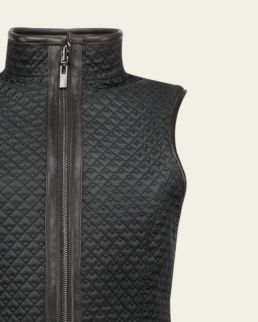 M391BOB - Cuadra Brown Reversible Quilted Leather Vest for Women