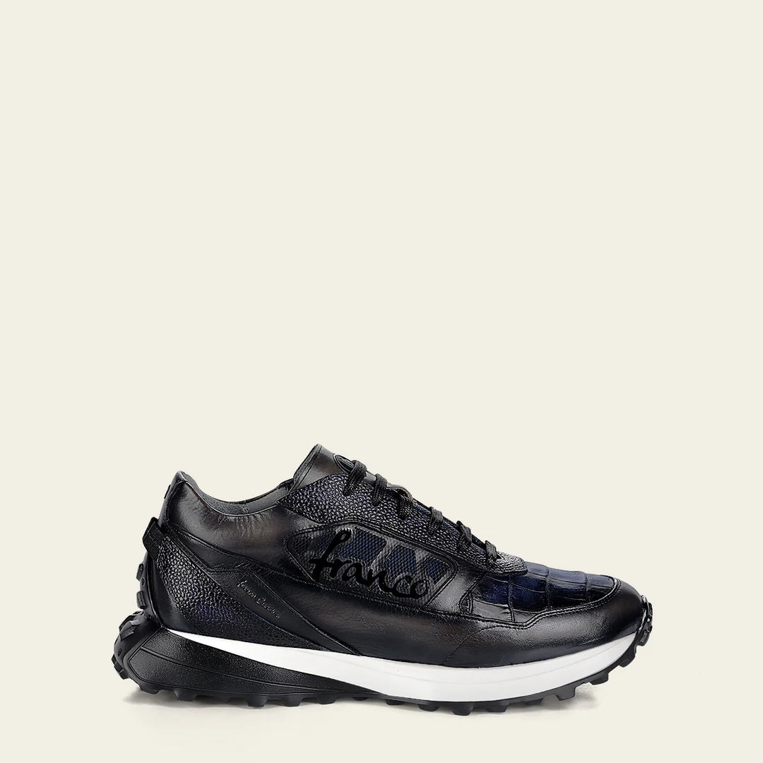 M45LPTS - Franco Cuadra Blue Casual Fashion Alligator Leather